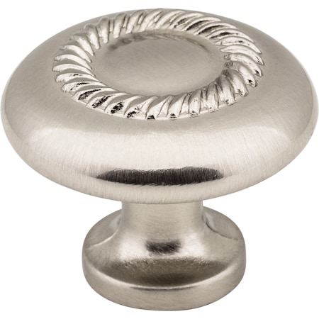 Elements 1-1/4" Diameter Satin Nickel Rope Detailed Cypress Cabinet Mushroom Knob Z118-SN